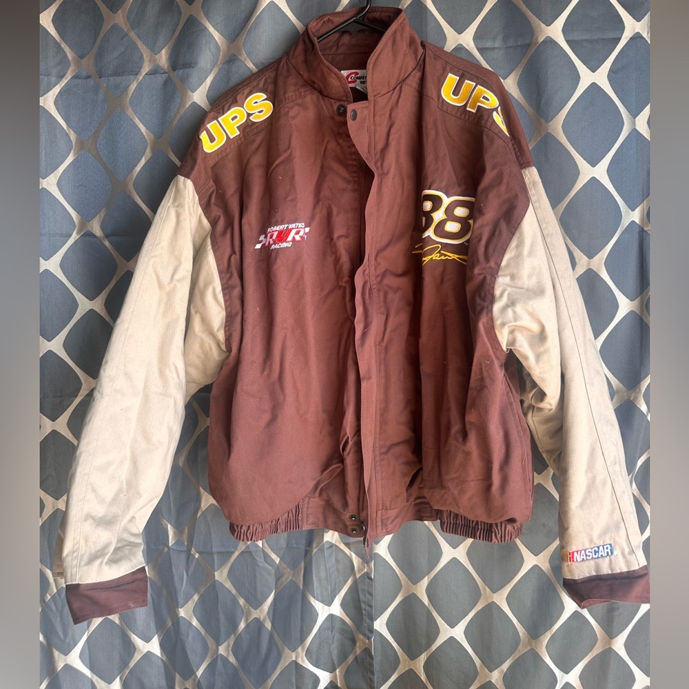 Competitors View #88 Dale Jarrett brown UPS NASCAR puffer coat XXL Robert Yates